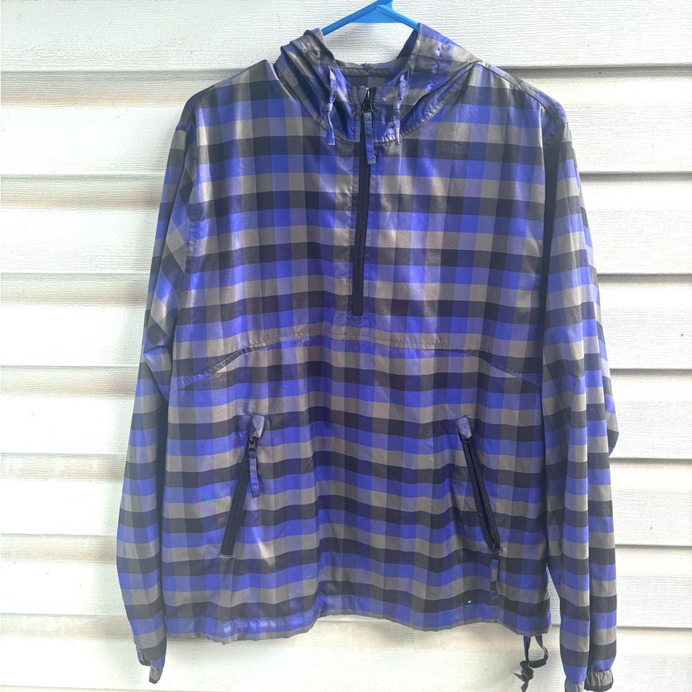 Magellan sportswear’s hooded jacket size L color blue/ black